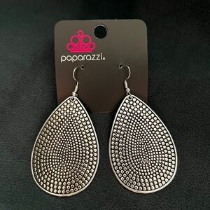 Gosh hook earrings. Silver/textures tear drop.
